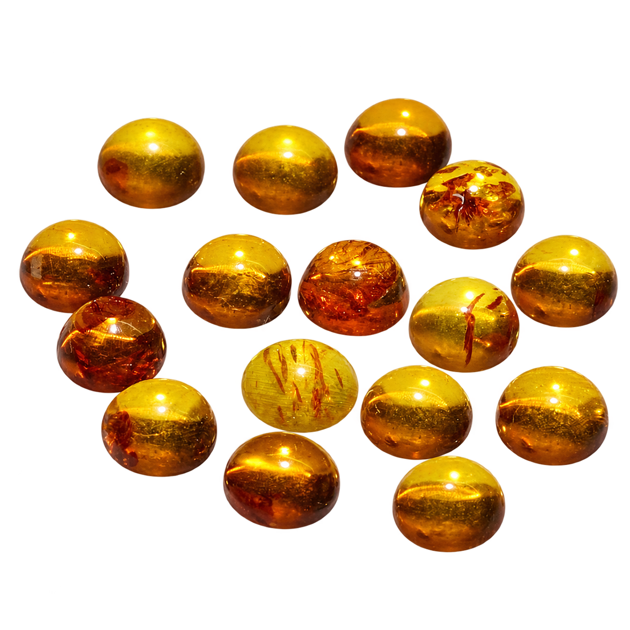 Runde polierte Bernstein-Cabochons – Bernstein und Edelsteine kaufen